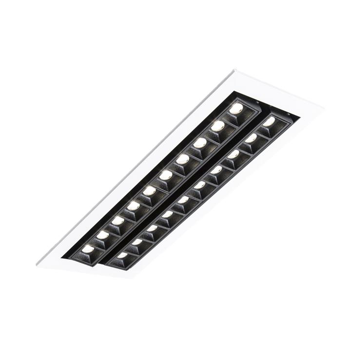 چراغ LED توکار 46 وات زاویه‌پذیر دو ردیفه مازی نور مدل لومیلد